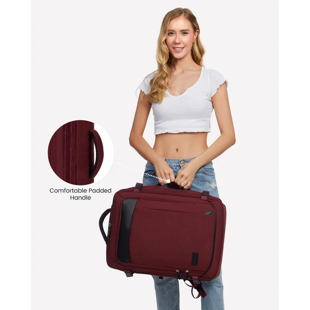 حقيبة ظهر كبيرة للسفر قابلة للتوسيع سعة 45 لترًا للرجال والنساء، معتمدة من شركة الطيران، مثالية لحمل الحقائب مع مساحة تخزين إضافية O