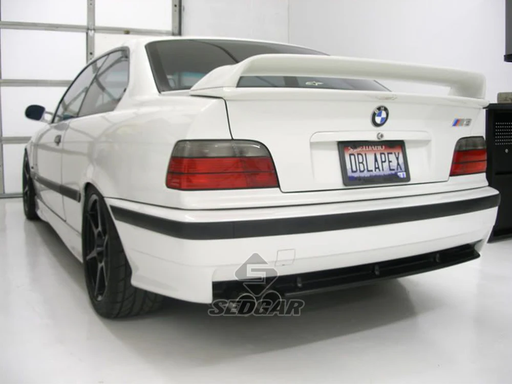 BMW E36 용 ABS 플라스틱 소재 스포일러, BMW 3 시리즈 E36 M3 GT 세단 쿠페 1990-2000 용 무도장 또는 유리 블랙 스포일러