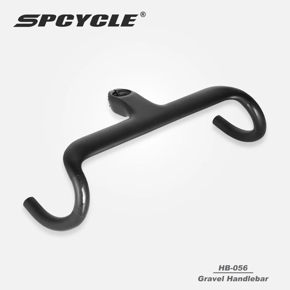 Spcycle Aero Carbon Gravel Handlebar Full Hidden Cable OD2 28.6mm 31.8mm Road Bike Integrated Handlebar Stem Bicycle Parts