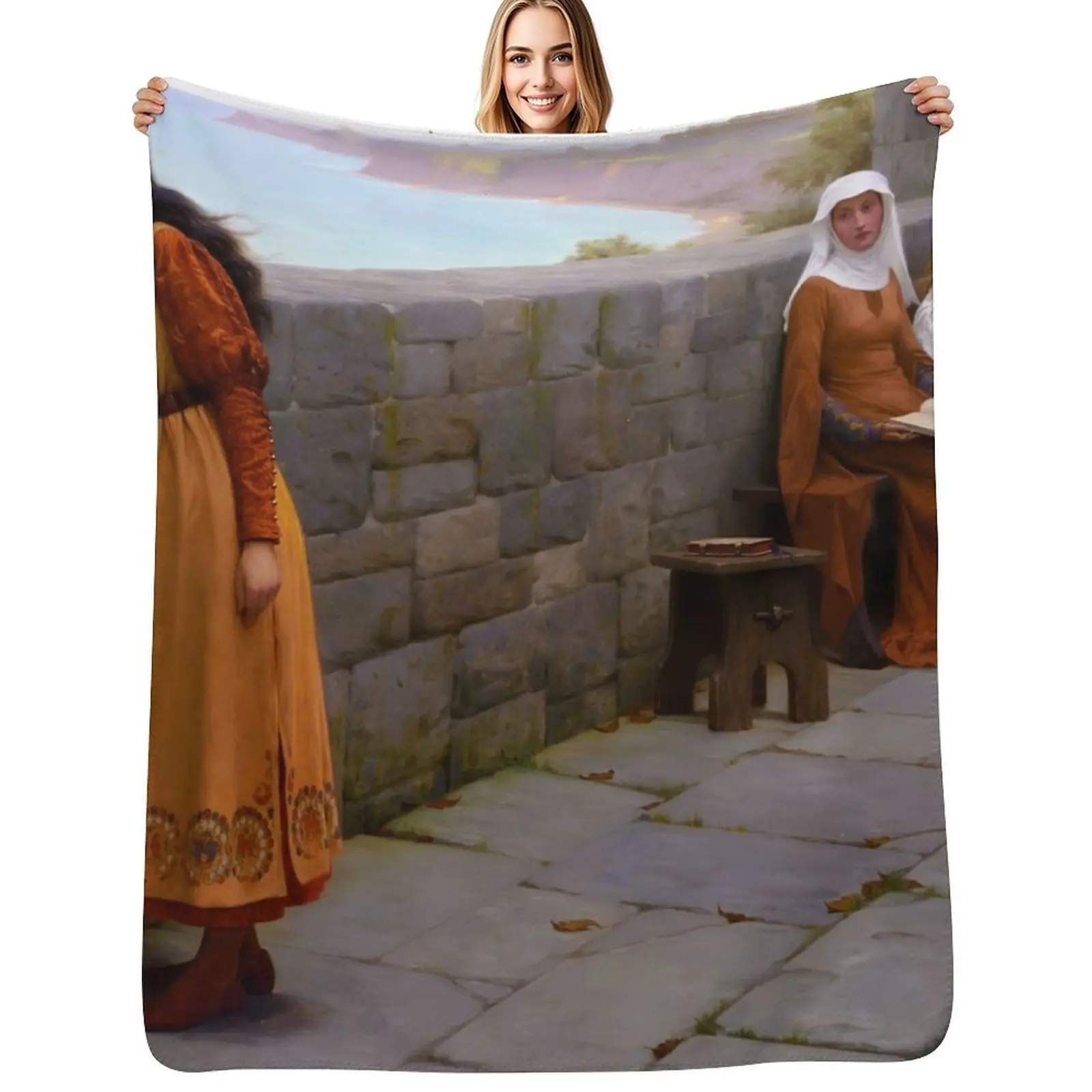 

Edmund Blair Leighton - The Hostage [1912] Print Edmund Blair Leighton Throw Blanket Warm Giant Sofa Loose for babies Blankets