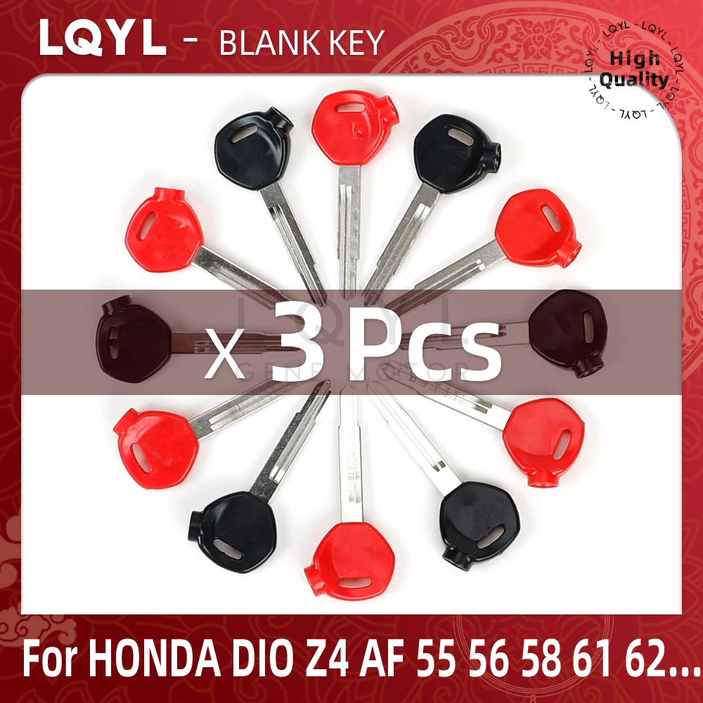 3Pcs Motorcycle Replace Uncut Keys For HONDA Scooter A Magnet Anti-theft Lock Key DIO AF55 AF56 AF58 55 56 58