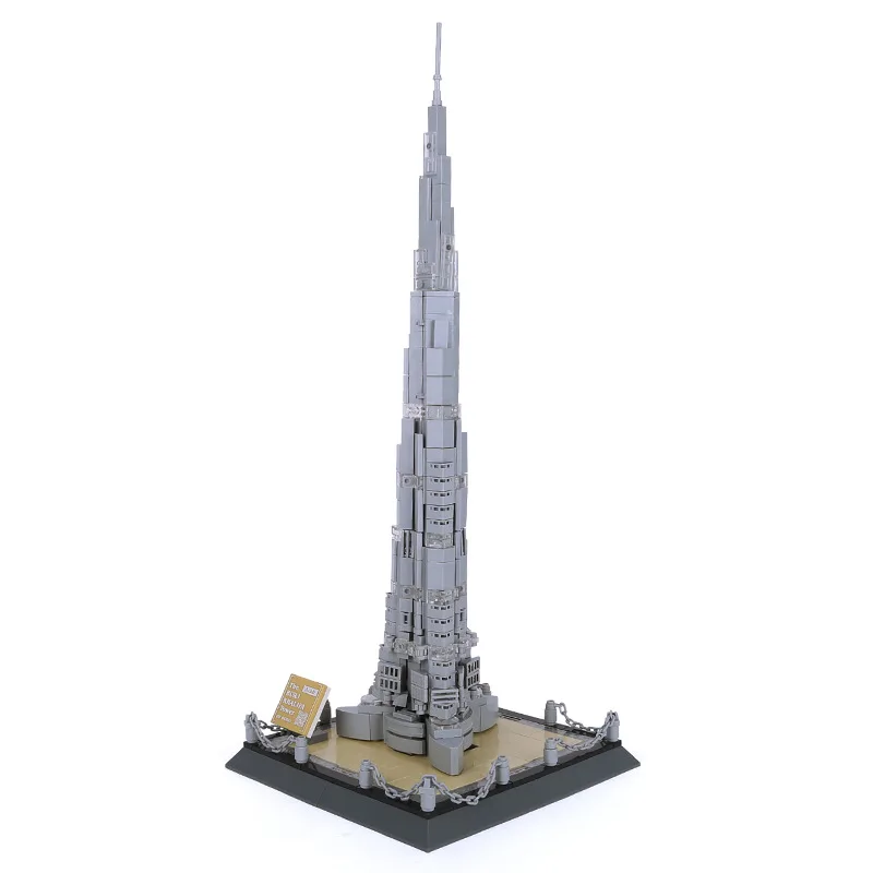 Creative United Arab Emirates ดูไบ Building Block Burj Khalifa Tower ชุดก่อสร้างอิฐสถาปัตยกรรมสมัยใหม่ของเล่นสําหรับของขวัญ