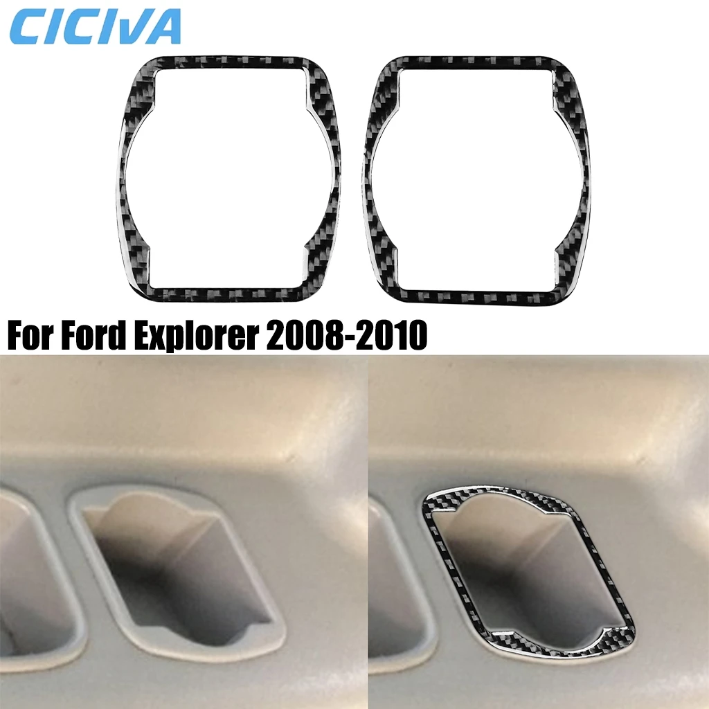 

For Ford Explorer 2008-2010 Carbon Fiber Rear Center Cup Holder Decorative Interior Car Accessories Cover Sticker Auto Trim