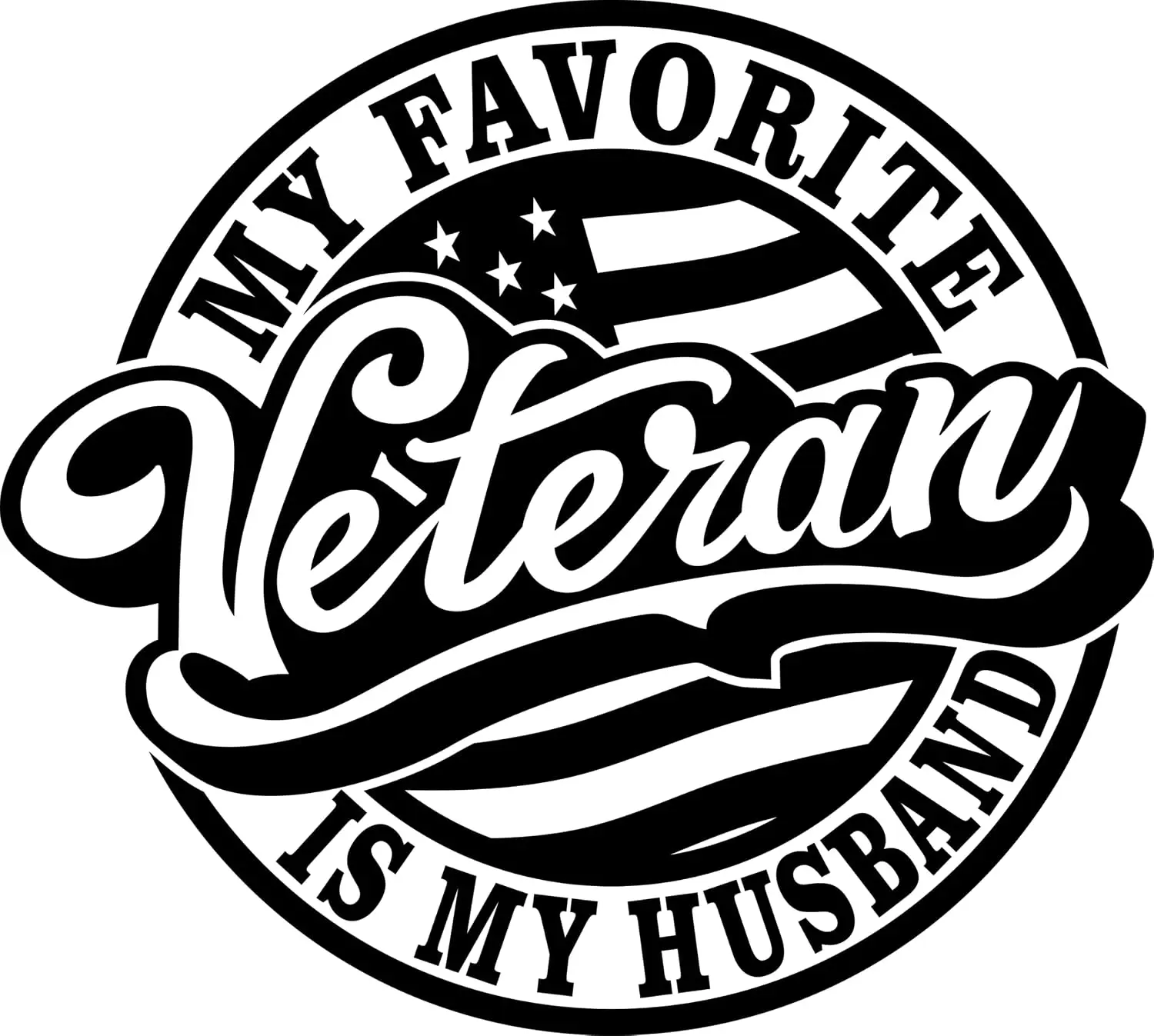 2 Pack My Favorite Veteran Is My Husband Weatherproof PVC Sticker For Car Body And Laptop Decorative Graphic Design Decal