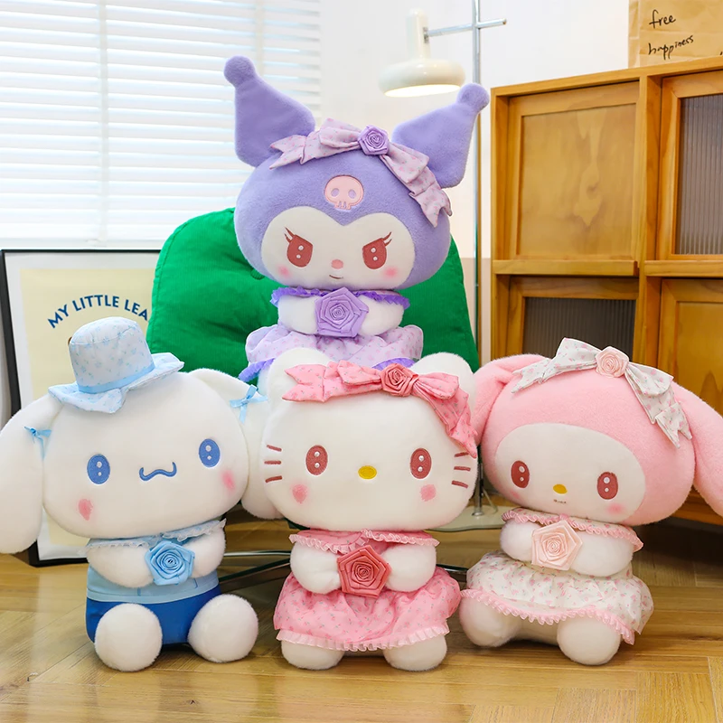 

Sanrio Hello Kitty Kuromi My Melody Cinnamoroll Plush Toy Animals Dolls Children's Sleeping Pillows Stuffed Doll Birthday Gift