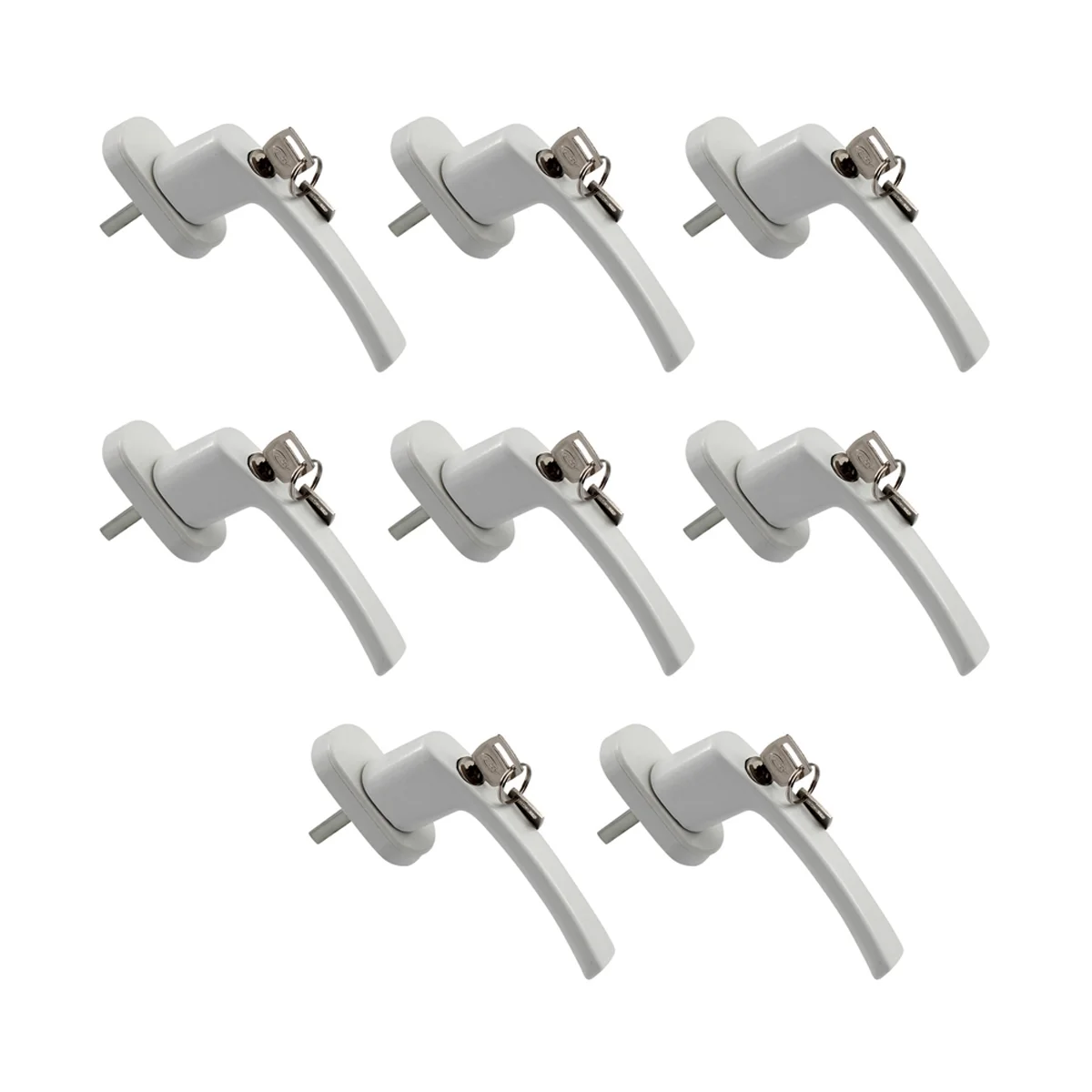 

8 Window Handles, Shaft Length 35 mm, Lockable Window Handles in the Tilted, Child Safety Window Closed Window Lock