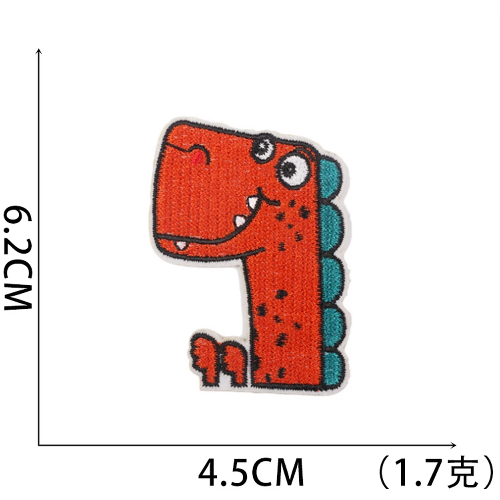 1 pz Patch adesivi dinosauro ferro su toppe per abbigliamento cucito ricamo fusibile Applique distintivo decorazione strisce