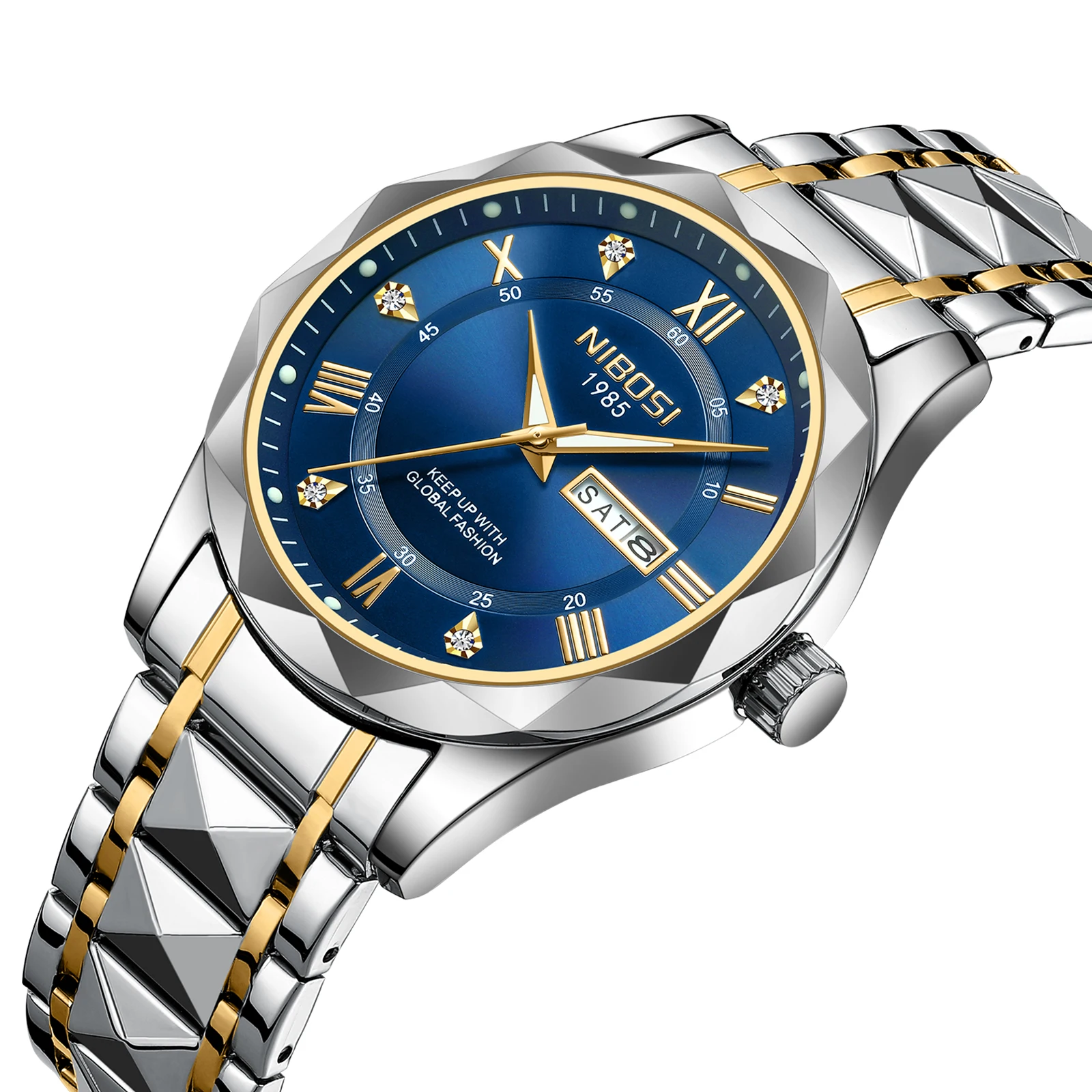 

NIBOSI Деловые мужские часы Лучший бренд класса люкс Week Date Мужские часы Водонепроницаемые модные часы из нержавеющей стали для мужчин Reloj Hombre