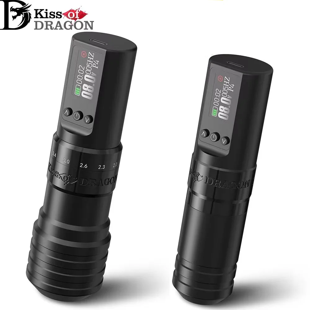

Kiss of Dragon Wireless Tattoo Machine Rotary Tattoo Pen Adjustable Stroke 1600mAh Battery Pen Buy 1 Get 1 FREE!