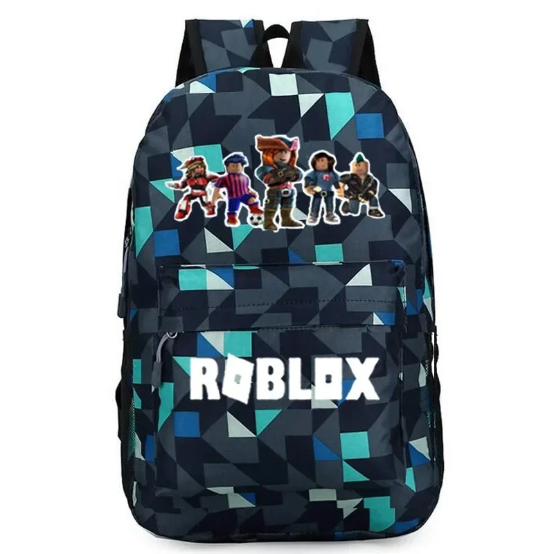 

Hot Roblox Peripheral Men's and Women's Backpack Diamond Cool Student Backpack Casual Computer Laptop Bag Daily Necessities