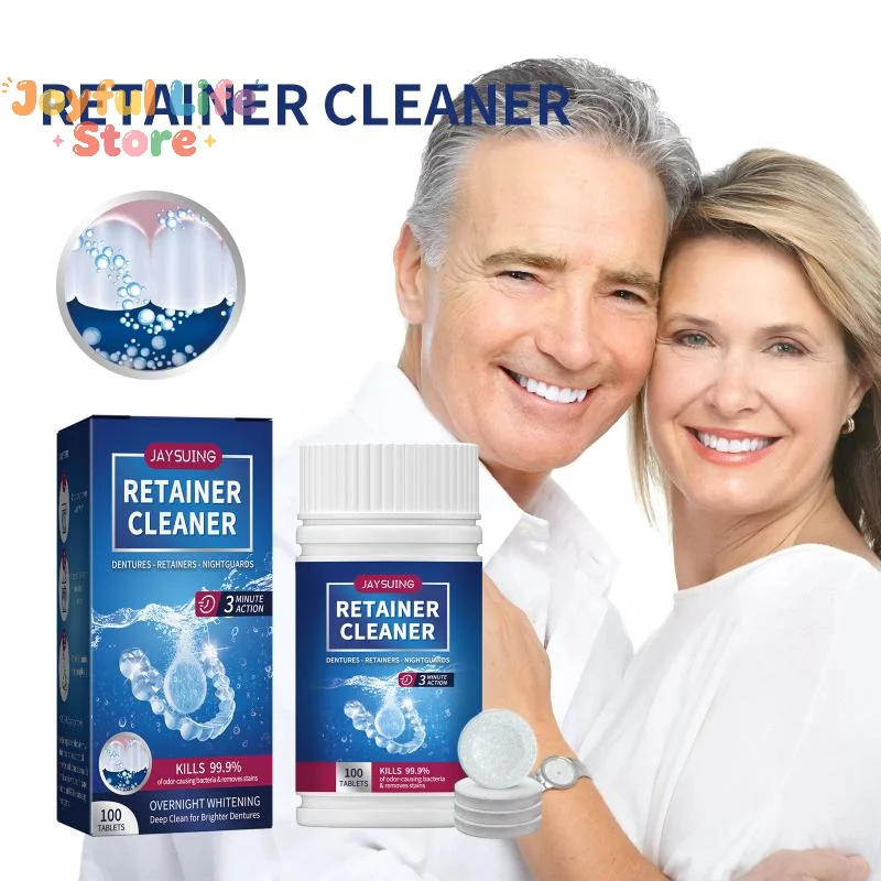 New Denture Cleaning Tablets Teeth Brightening Freshen Breath Oral Care Stain Remover for False Teeth