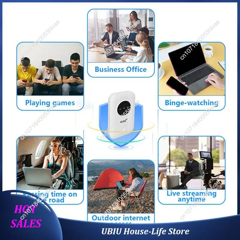 جهاز توجيه مودم 2X LTE 4G 5G، نقطة اتصال 300 ميجابت في الثانية ما يصل إلى 10 أجهزة، فتحة بطاقة SIM، بطارية 2100 مللي أمبير في الساعة، للسفر، رحلة عمل - أفضل بيع