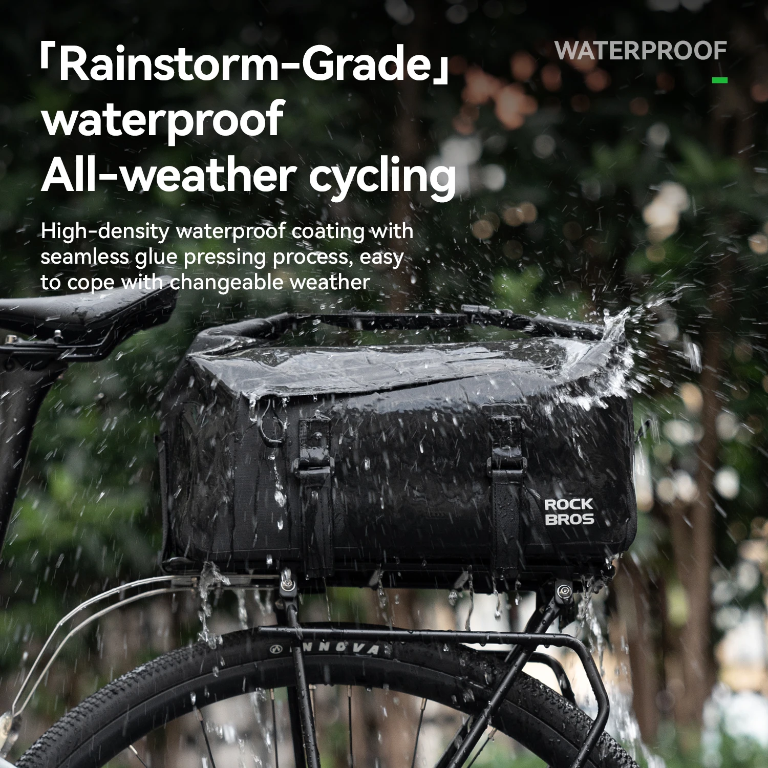 ROCKBROS Bicycle Carrier Bag MTB Bike Fully waterproof Rack Bag Trunk Pannier Cycling Multifunctional Large Capacity Travel Bag