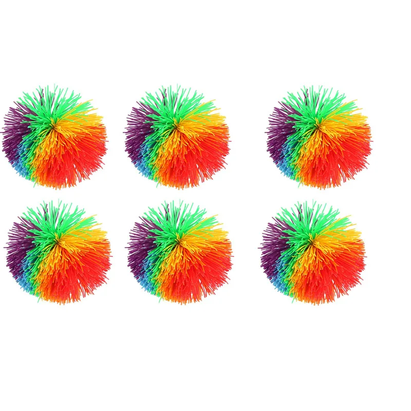 Rainbow Soft Silicone Sensory Stringy Balls, Coisas divertidas ao ar livre, Brinquedos em massa para crianças, Perfeito para quintal, Praia, Parque, Jogos de playground