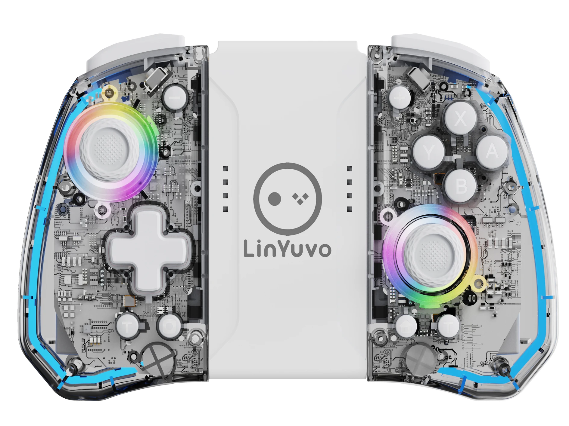 LinYuvo KS40 Transparent Wireless Gamepad for Switch/OLED with 8