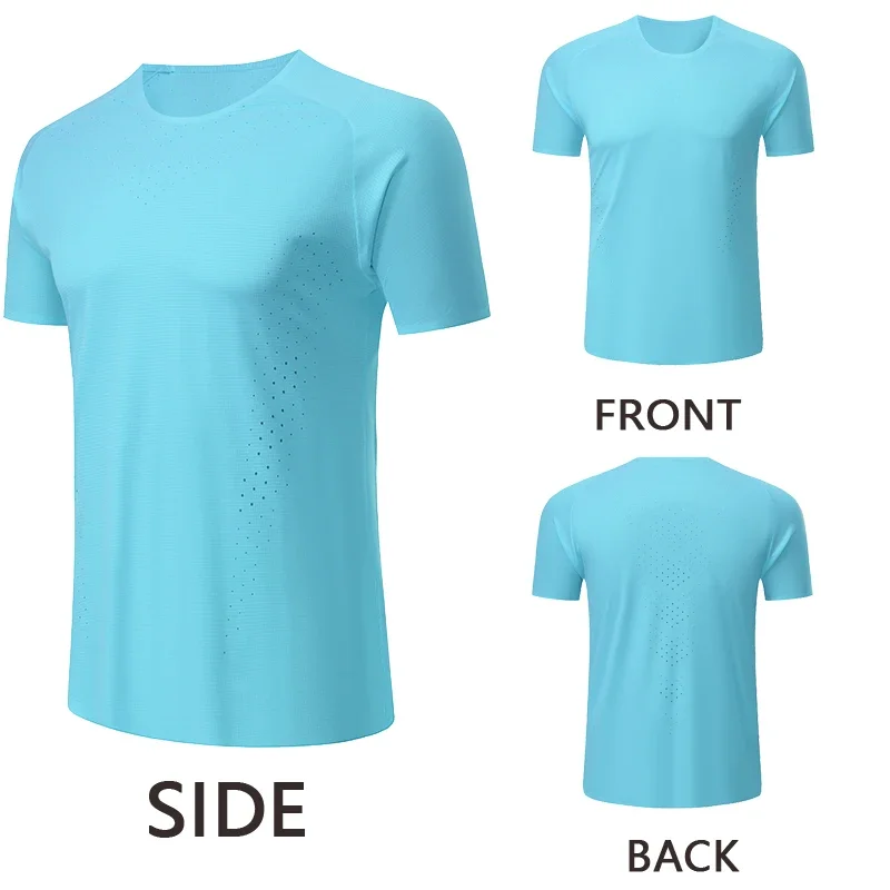 Men's Gym Jogging T-Shirt Running Tops Male Short Sleeve Sportswear Exercise Basketball Clothing Muscle Fit Training Sweatshirts