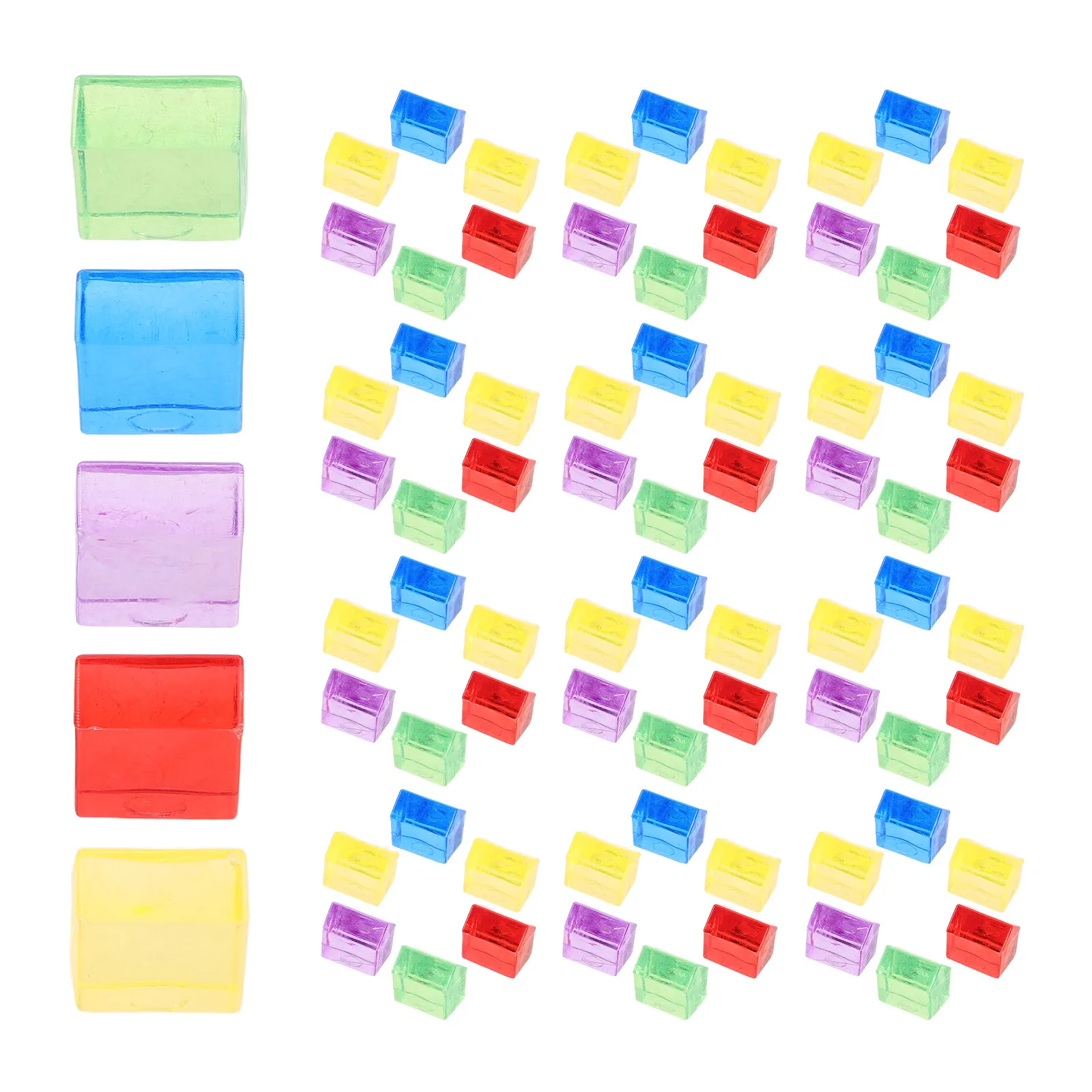 

100Pcs Transparent House Game Tokens Acrylic Replacement Pieces Colorful Board Game Markers Miniature City Buildings Tabletop
