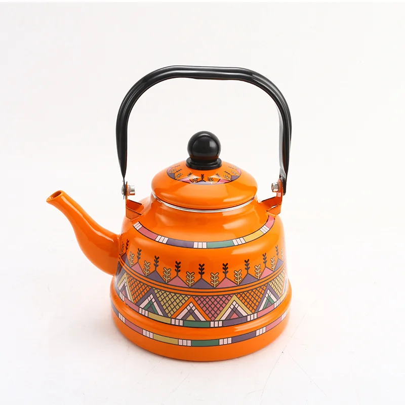 New Upgraded Thickened Enamel Ancient Bell Jug Enamel Boiling Kettle Cold Water Kettle Household Tea Set Milk Coffee Red Blue