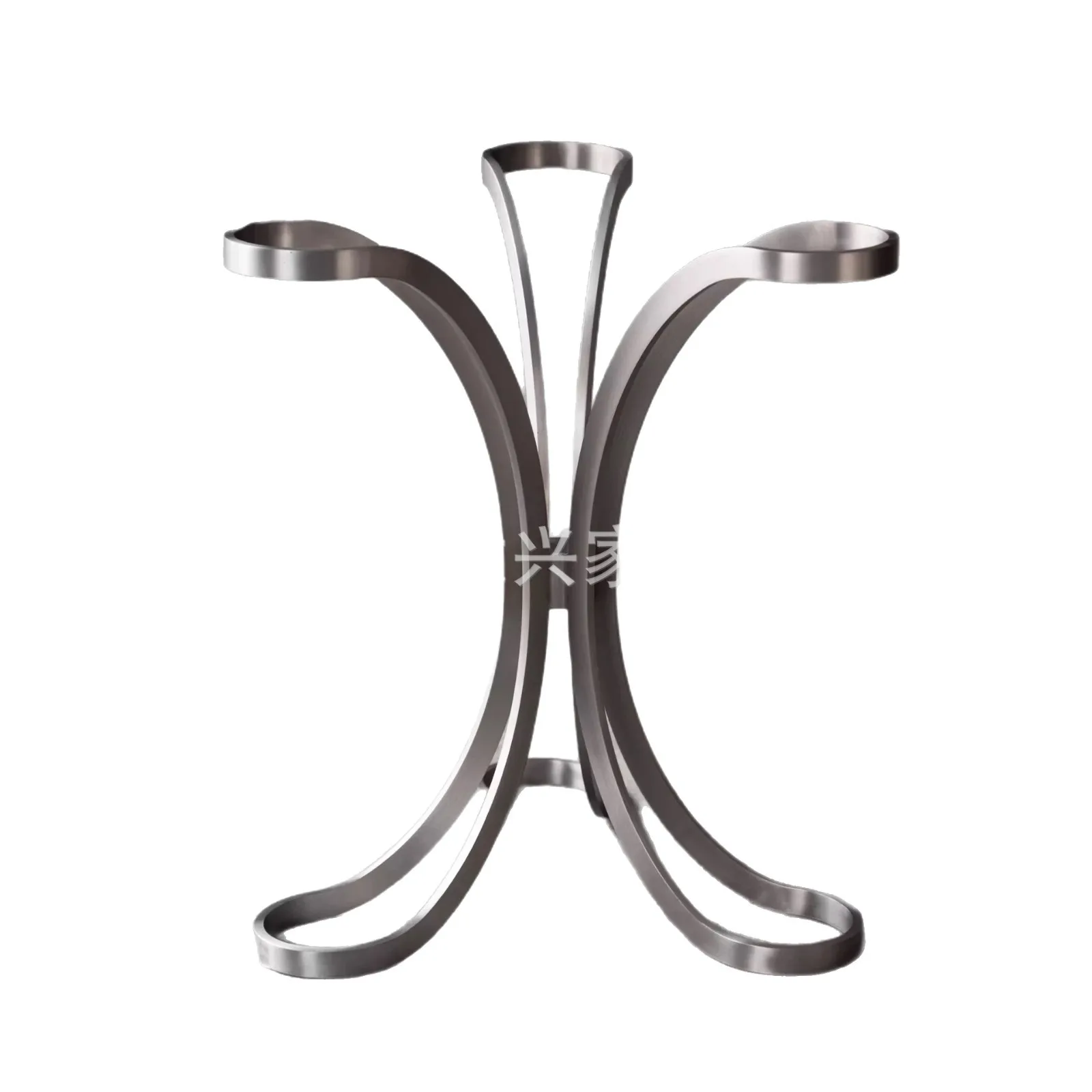 

High-end stainless steel dining table feet custom foundry legs marble light luxury base support frame rock slab round