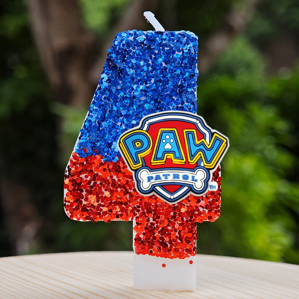Paw Patrol Kaars 0-9 Nummer Kaars Paw Patrol Stripfiguur Party Cake Plug-in Verjaardagstaart Decoratie Kraamcadeau