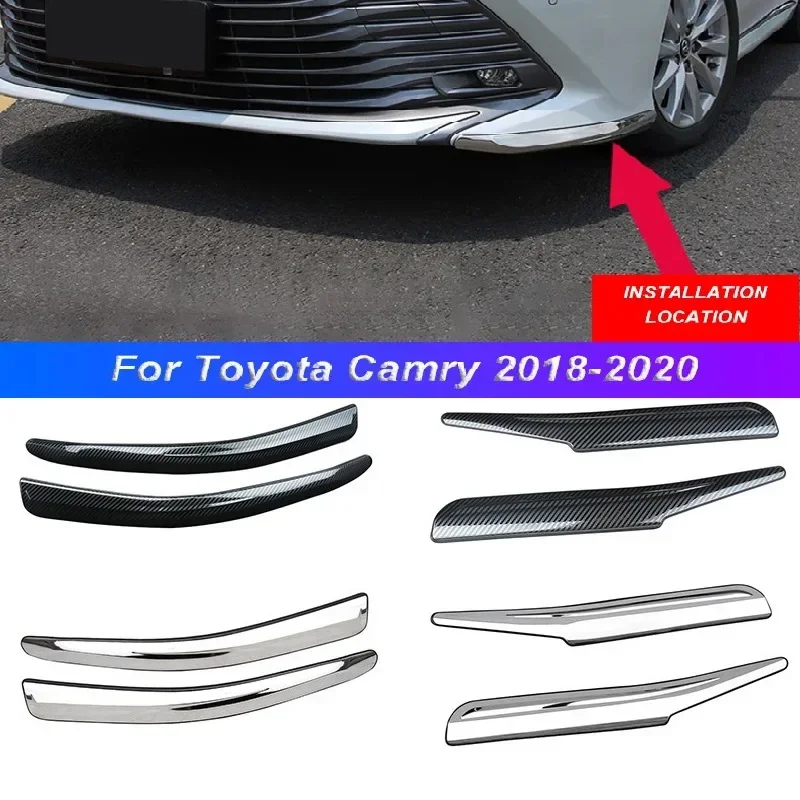 Exterior Styling Accessories Car Bumper Front Lip Corner Cover Trim Protection Strips For Toyota Camry 2018-2020