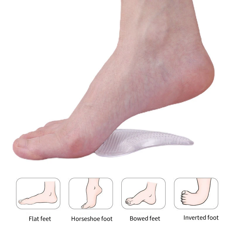 Silicone talons hauts sandales avant-pied GEL en forme de coeur soutien de la voûte plantaire plate haute voûte plantaire coussinet soins des pieds demi-semelles pour femmes