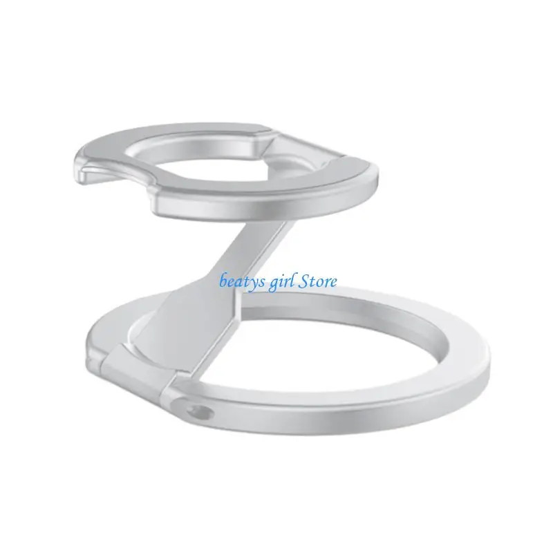 C7AB Antislip Phone Stand 360 Adjustable Metal Base Foldable Double Hoop