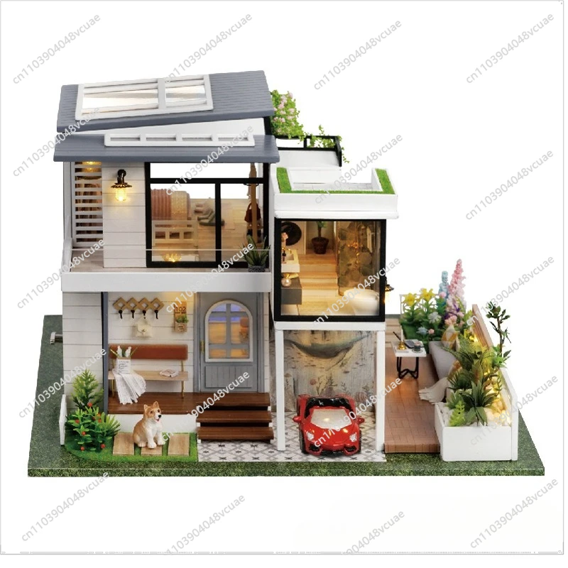 For Smart House DIY Cabin Xixi Xiaoju Ins Wind Villa Architectural Model Exquisite Creative Gifts for Girls