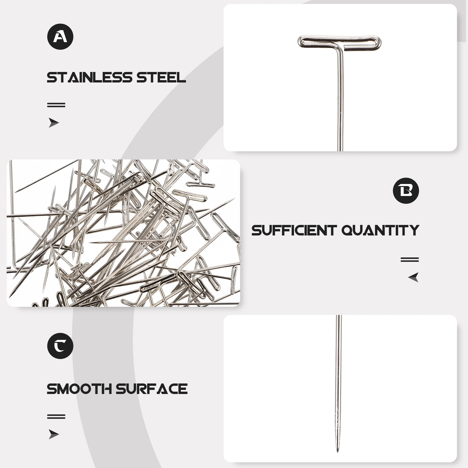 

150pcs Needle Stainless Steel Blocking Pin Durable Reusable Wear-Resistant Compact Portable Professional Accessory For