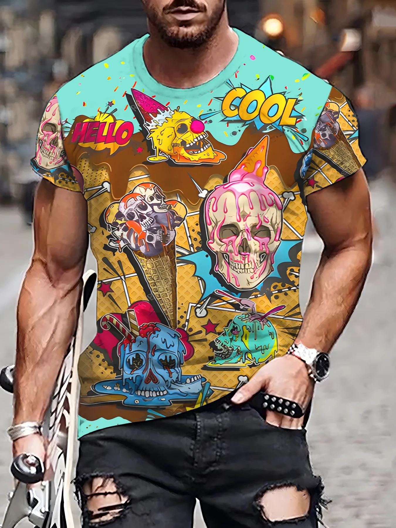 

Trendy and fashionable men's casual t-shirt fit, summer t-shirt for casual clothing, summer T-Shirt, 2025