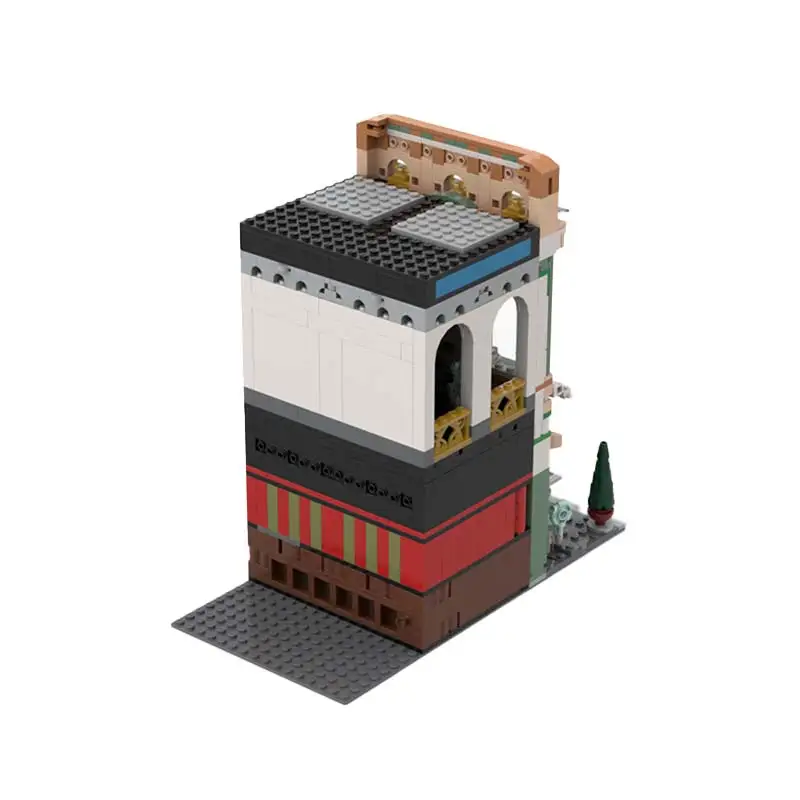 Stadt Modulare Französisch Café MOC Bausteine Architektur Modell Technologie Ziegel Montage Spielzeug Sets kinder Weihnachten Geschenke