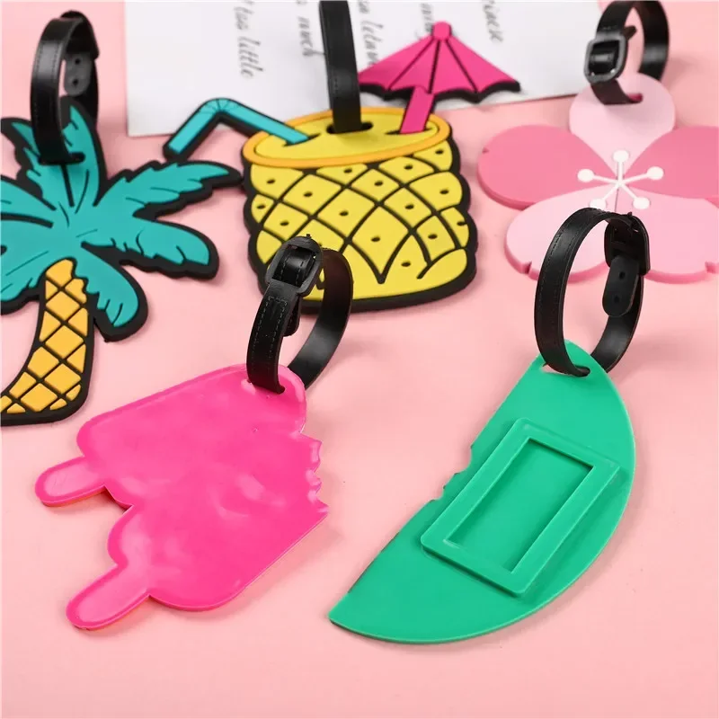 Portable Travel Luggage Tag Cute Silica Gel Tree Fruit Shape Suitcase ID Addres Holder Baggage Boarding Tag Travel Accessories