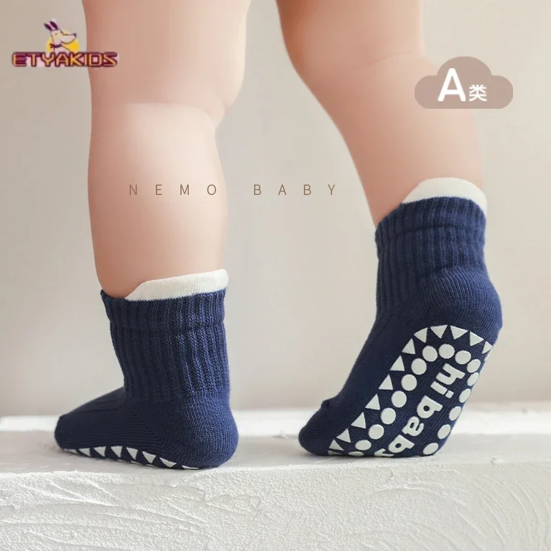 

3pairs 2025 New Baby Floor Socks Indoor Anti Slip Children First Walk Socks Loose Mouth Boneless Four Seasons Socks Soild Color