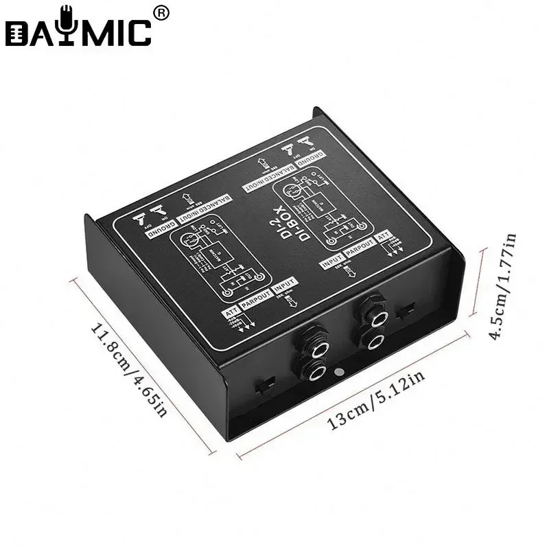 Audio DI Box 2 channel Passive DIRECT BOX stereo mini Injection Audio Converter DB 1 2 20 Music Equipment For Live Show outdoor