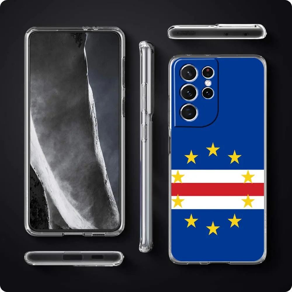 كيب فيردي العلم قضية الهاتف لسامسونج غالاكسي S25 S24 زائد S23 FE S22 S21 S20 الترا 5G S10 S10E لينة واضح غطاء #3