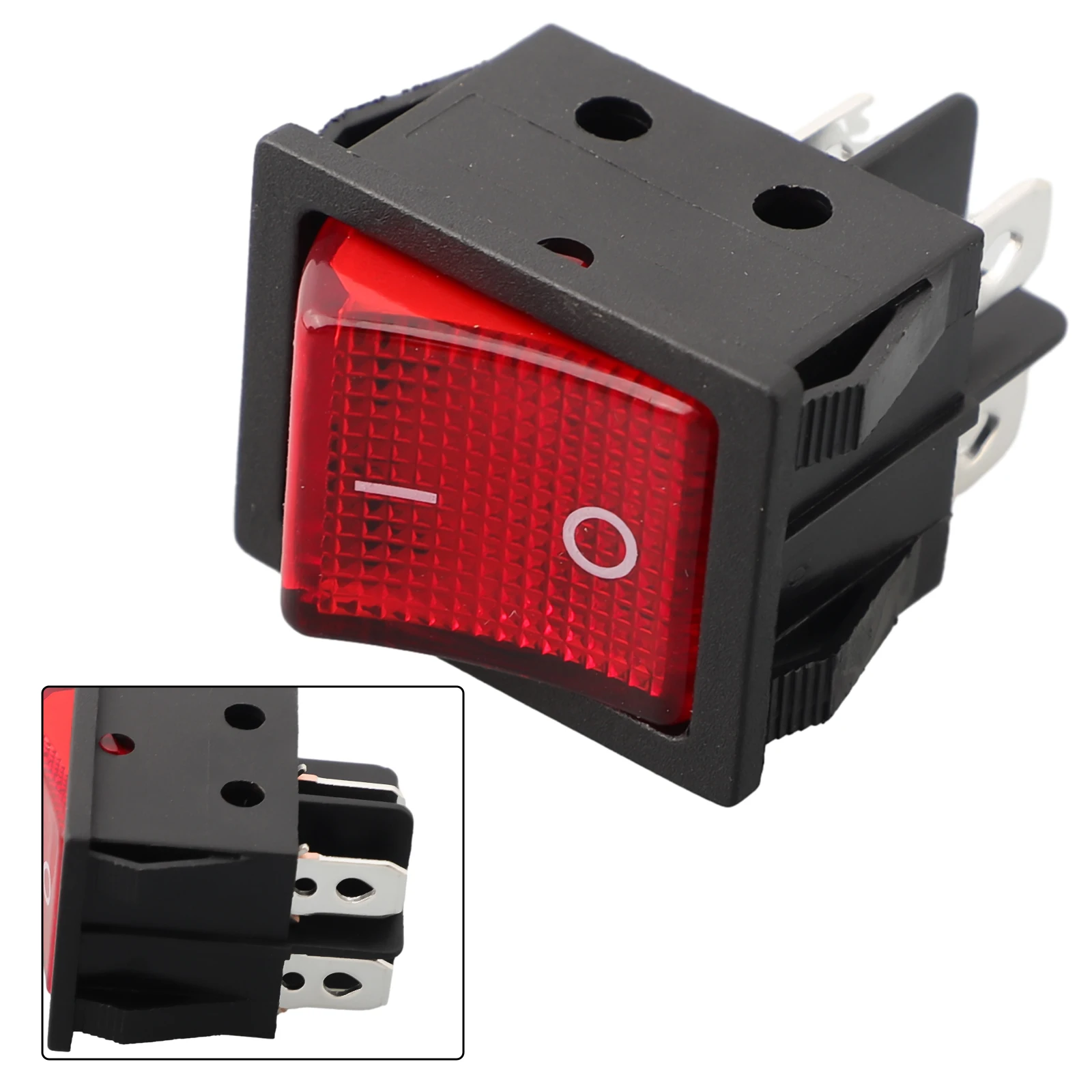 Business Switch Power Switch Red With Light Rocker Supplies Type Welding 29 X 22mm 30A 4-Pin Boat Electrical Power