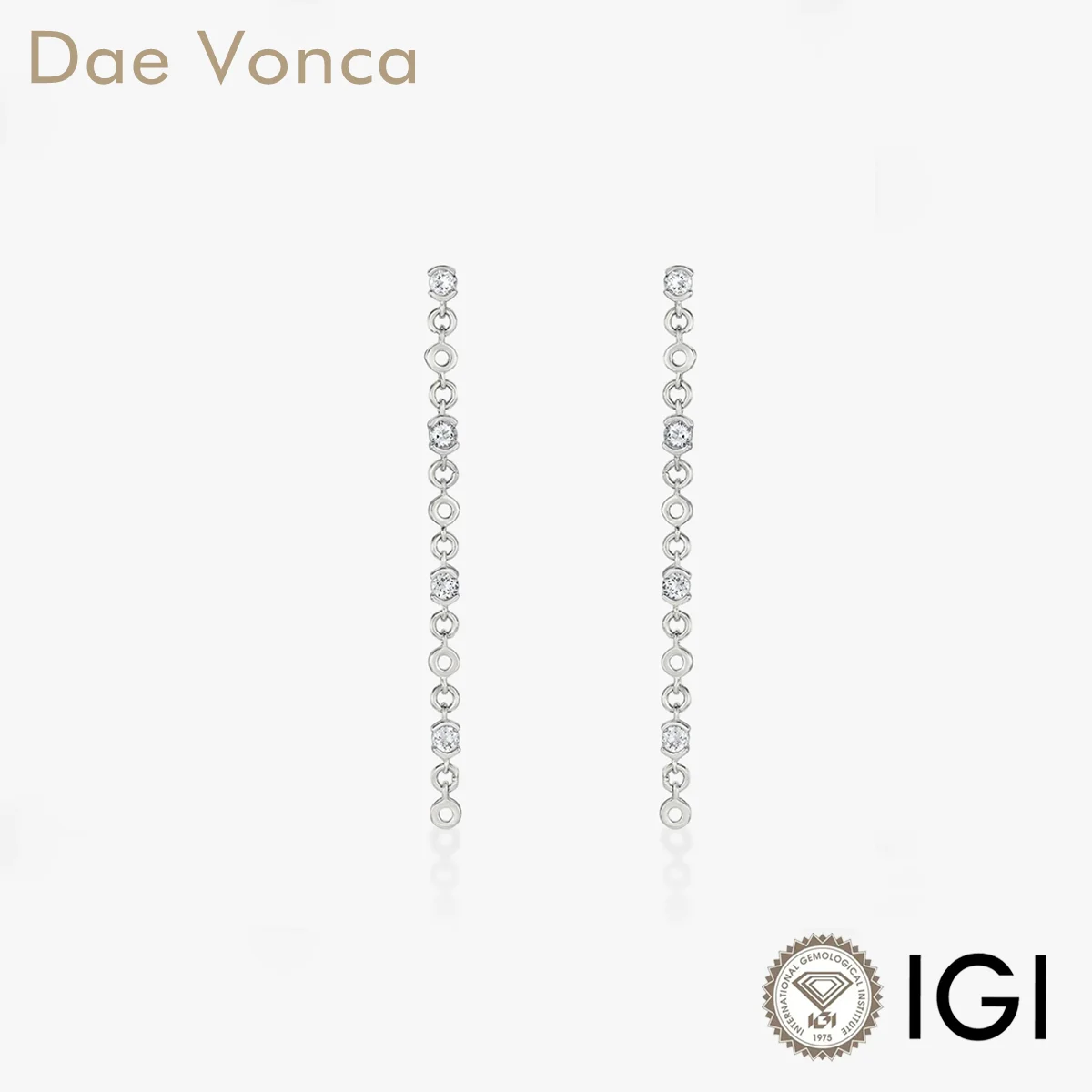 9K/14K/18K White Gold Lab Created Diamond Floating Earrings VS/VVS Round Cut Lab Diamond Drop Earrings Fine Jewelry For Women