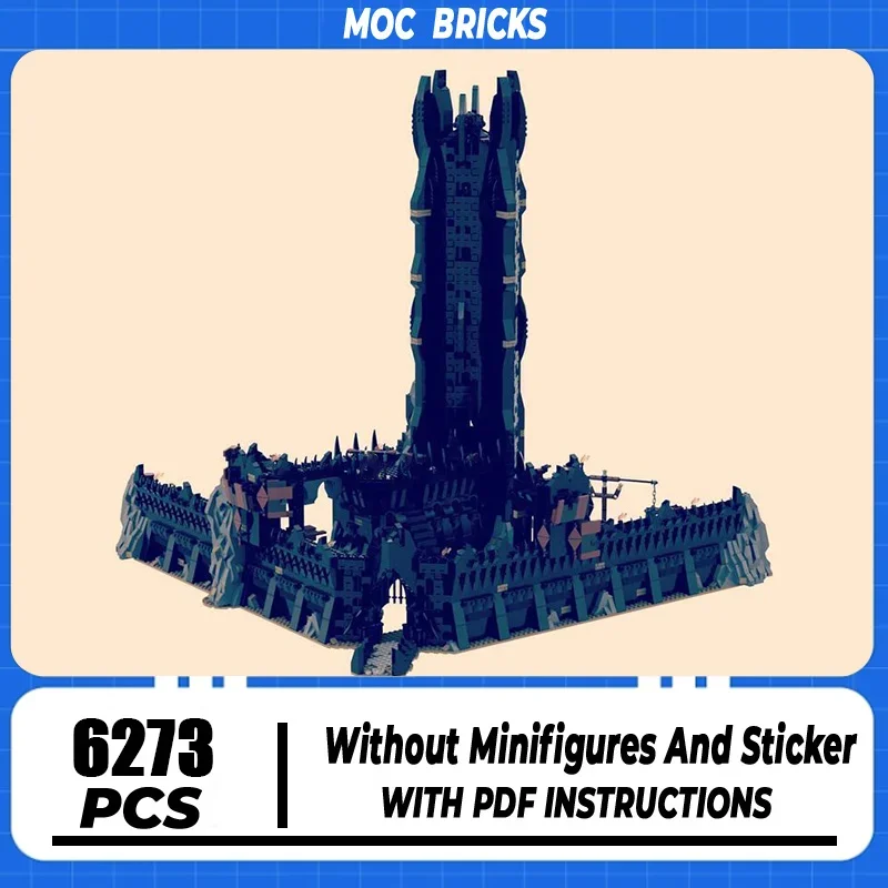 Magical Rings Moc Building Block Movie Scene UCS Cirith Ungol Model Castle Bricks DIY Assembly Street View Toy  Gift