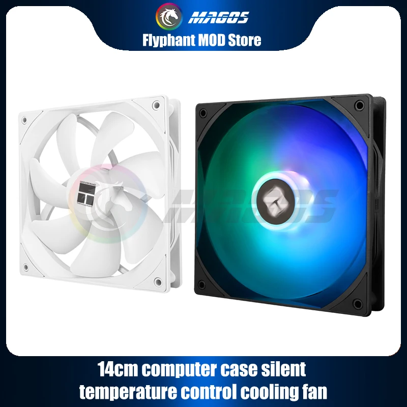 

Thermalright TL-C14CW-S, Computer Case Fan 14cm, 14025 4Pin PWM + 3Pin ARGB Silent 1500RPM 75.8CFM Big Air Volume Ventilator