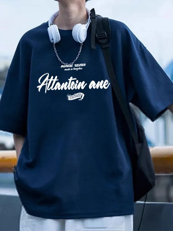 Men's Pure Cotton Printed Short-Sleeve T-Shirt, New Summer Arrival 2026