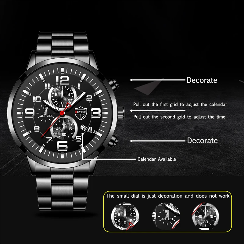 2023 Brand Men's Watches Luxury Stainless Steel Quartz Watch Man Leather Calendar Sports Wristwatch Luminous Clock reloj hombre