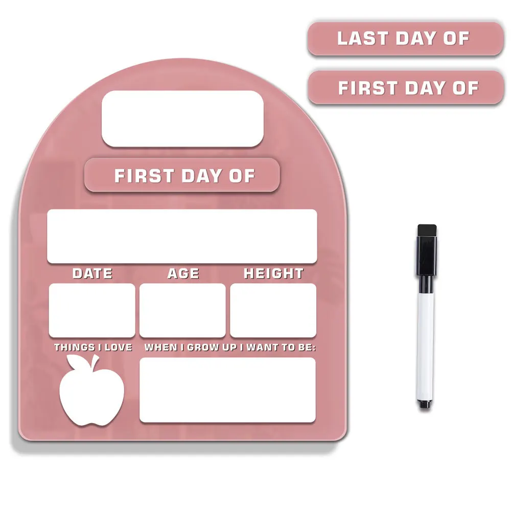 School Year Sign with Interchangeable FIRST DAY OF and LAST DAY OF Inserts for Consistent for milestone Photography Setup