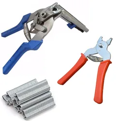 2022 Hog Ring Plier Tool and 1200pcs M Clips Staples Chicken Mesh Cage Wire Fencing