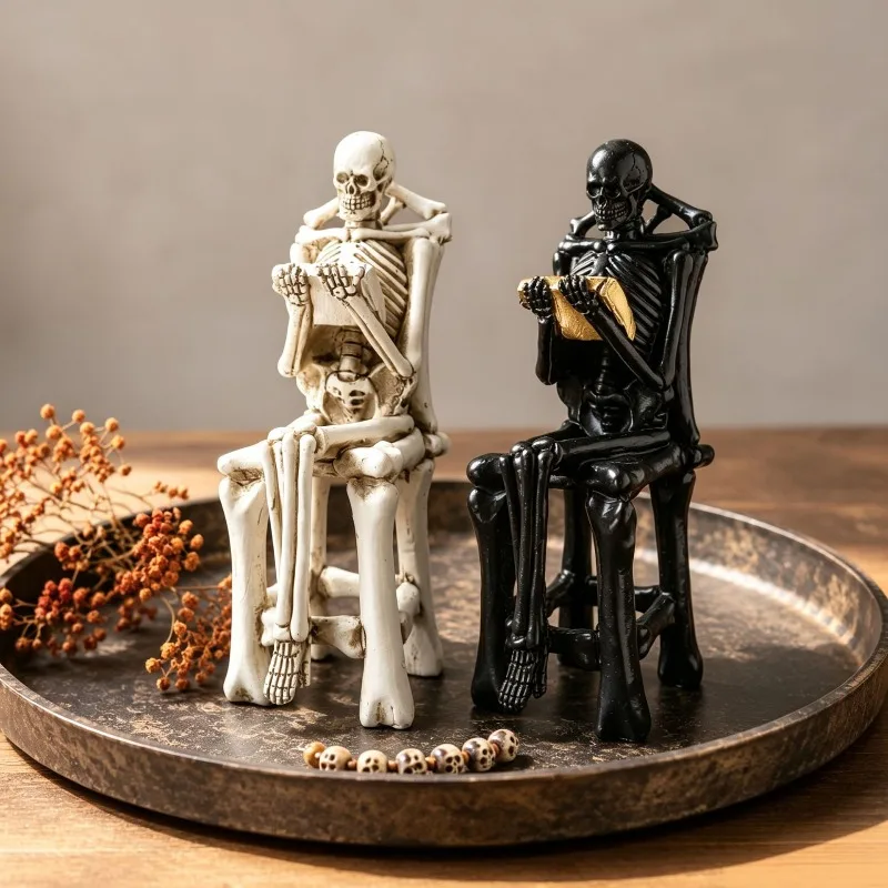Creative Halloween Skeleton Statue Resin Ornament Ghost Festival Decoration Festival Party Desktop Crafts Home Decoration