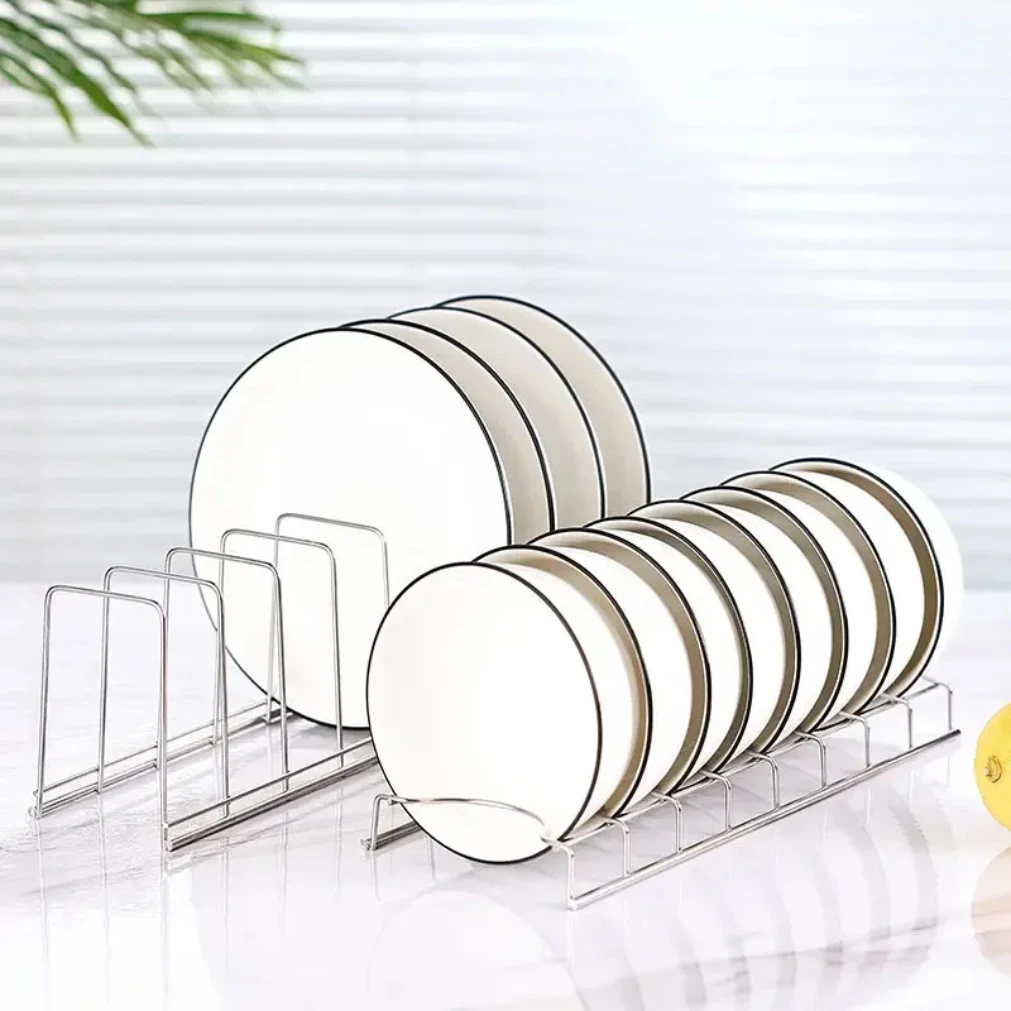 

Kitchen Bowl Dish Organizer Stainless Steel Dish Holder Home Cutlery Dishes Pot Lid Rack Household Dish Rack Kitchen Accessories