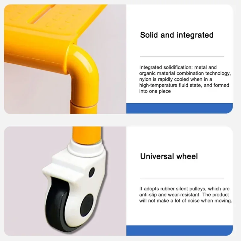 Hospital Adult Patient Home Use Nylon Steel Potty Commode Shower Chair with Wheels