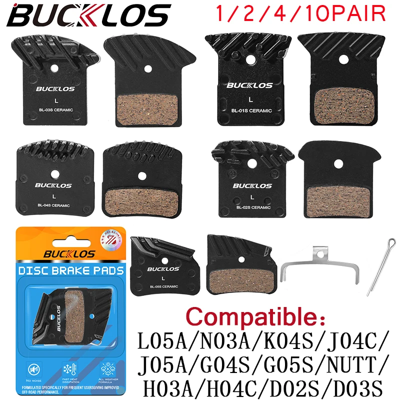 

BUCKLOS Bicycle Disc Brake Pad Ceramic Bike Hydraulic Brakes Pads Road MTB Brake Pad for Shimano L05A J04C J05A H03A N03A NUTT