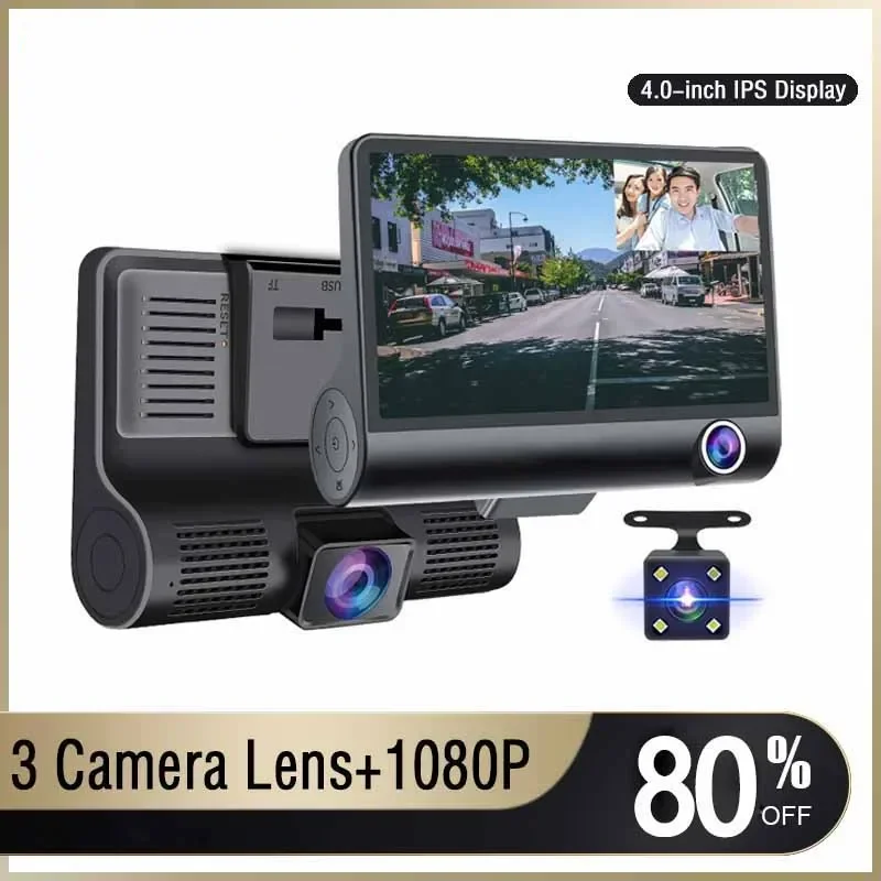 For Xiaomi Car DVR 3 Cameras 4.0 Inches Dash Cam Car Video Recorder Auto Registrator Dvrs Dash Cam with 3 Ways Cameras