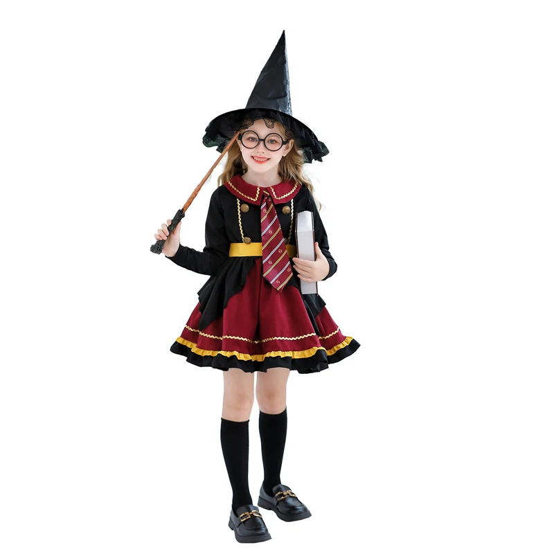 Nuevo disfraz de brujería de la escuela Hogwarts, uniforme Medieval de Gryffindor, semana del libro, Cosplay, vestido de fiesta elegante, Carnaval y Halloween