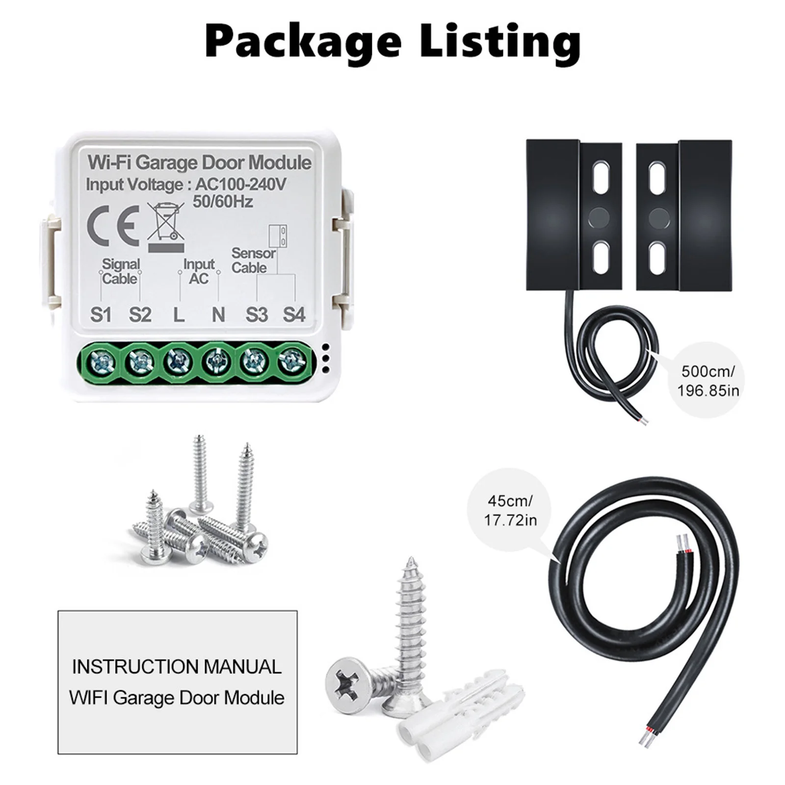 Дверной контроллер, электрические переключатели, 100-250 В переменного тока, 5-метровый кабель, 50/60 Гц, приложение, дистанционное голосовое управление, интеллектуальная связь